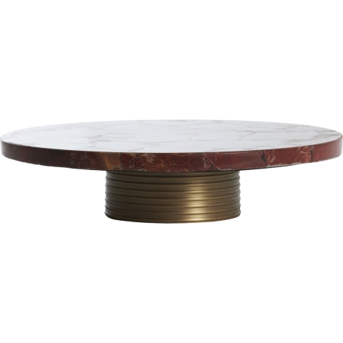 Light&living Schaal op voet Ø35x8 cm BELO rood agaat+antiek brons