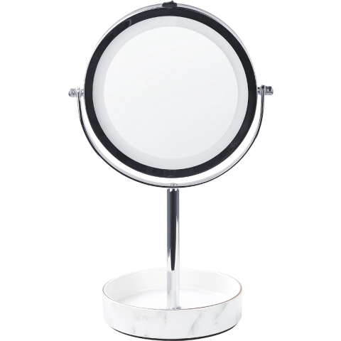 Beliani - SAVOIE - Make-up spiegel - Zilver|Wit - IJzer