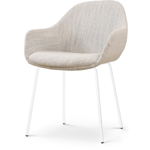 Nolon Nora-Mae Eetkamerstoel Beige Gemêleerd - Armleuning - Witte