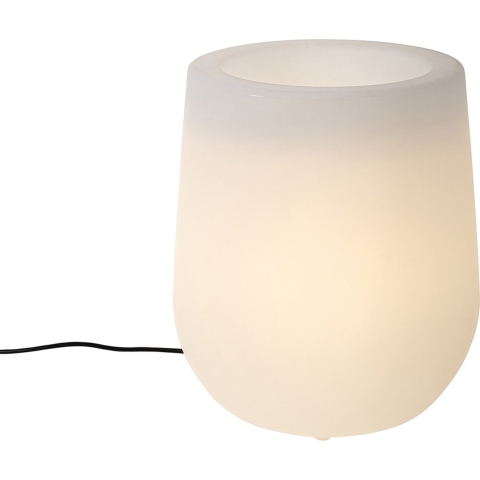 QAZQA Smart buiten vloerlamp bloempot wit IP44 incl. Wifi A60 -