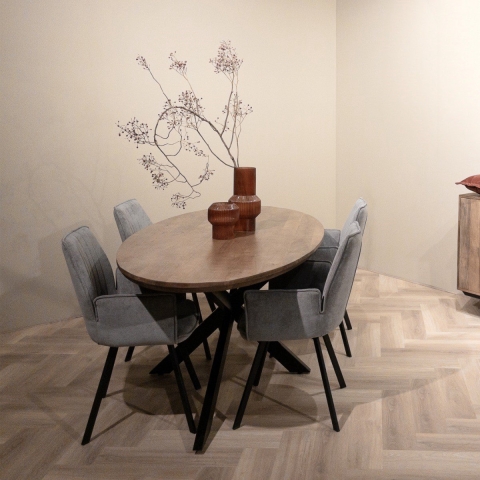 Livingfurn - Eettafel Ovaal 240cm - Naturel Mangohout - Jesper