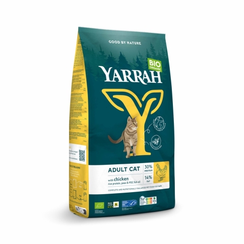 4x Yarrah Bio Kattenvoer Adult Kip 2,4 kg