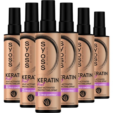6x Syoss Keratin Heatprotection Spray 200 ml