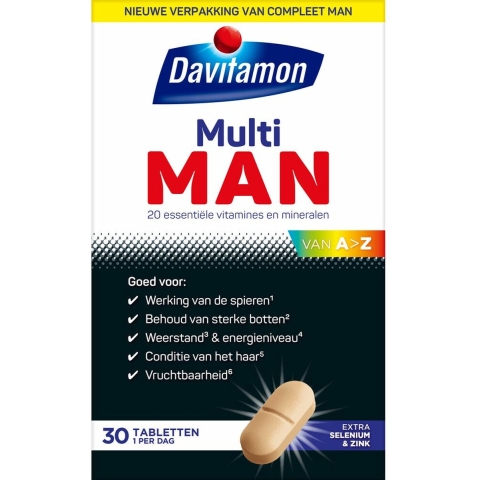 Gratis Verzending: 4x Davitamon Compleet Man 30 tabletten