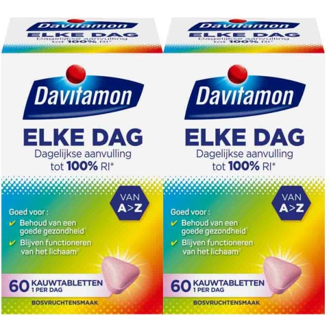 Gratis Verzending: 2x Davitamon Elke Dag 60 kauwtabletten