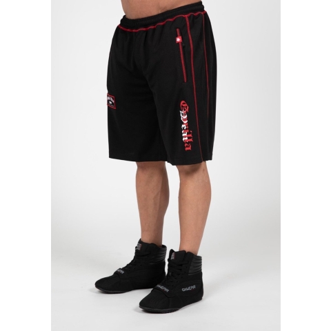 Gorilla Wear Marlow Mesh Shorts - Zwart/Rood - 2XL/3XL