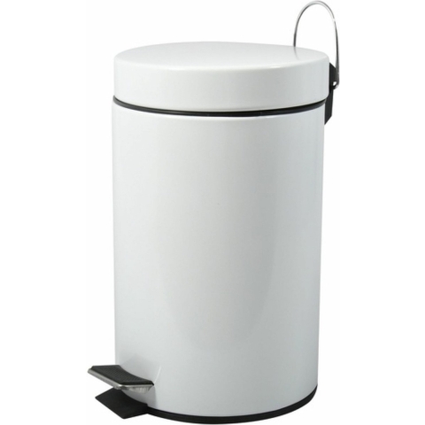 MSV badkamer|toilet pedaalemmer - wit - 20 liter - 29 x 45 cm