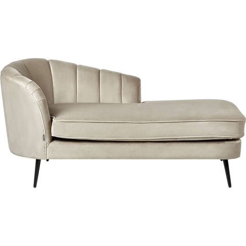 Beliani - ALLIER - Chaise longue - Beige - Linkerzijde - Fluweel