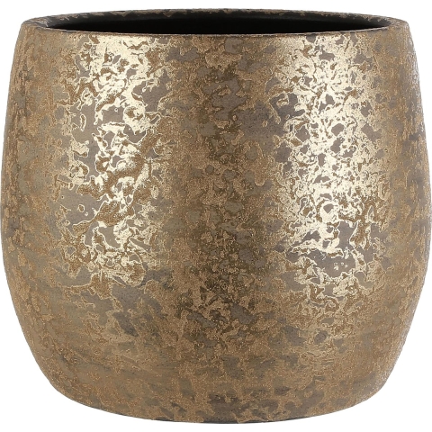 Mica Decorations Bloempot Clemente - flakes goud - 33,5 x 32 cm -