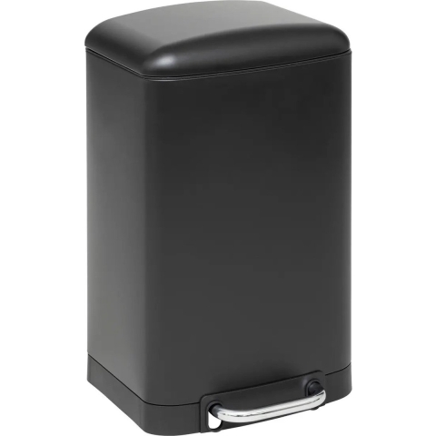 Prullenbak/pedaalemmer - zwart - metaal - 20 liter - 30 x 30 x 53 cm - keuken -