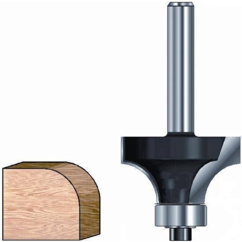 ENT Afrondfrees HM R5 met lager, Kolf 12mm - 7914366