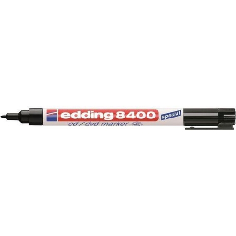 Edding CD/DVD/BD-marker | zwart | streepbreedte 0,5-1 mm ronde punt | 10 stuks - 4-8400001 4-8400001