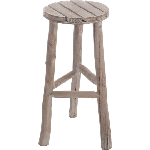 J-Line barstoel Rond - hout - wit - medium