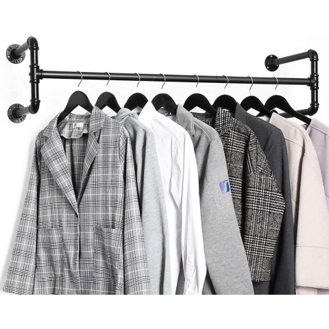 Set van 2 ophangrails - industriële look - zwart