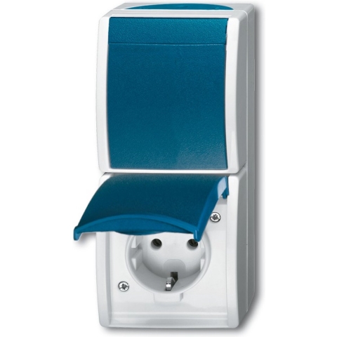 Busch Jaeger SWD opbouw combinatie RA wissel verticaal blauw - 4696030
