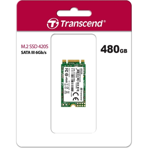 Transcend 420S 480 GB SATA M.2 SSD 2242 harde schijf M.2 SATA 6 Gb/s Retail TS480GMTS420S