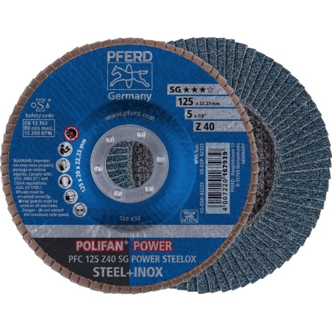 PFERD 67686125 Z Sg Power Steelox Lamellenschijf Diameter 125 mm Boordiameter 22.23 mm 10 stuk(s)