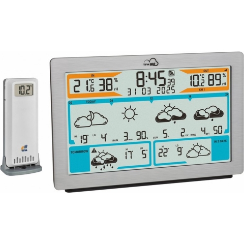 TFA Dostmann TFA.me ID-02 35.8100.54 WiFi-weerstation Verwachting voor 6 dagen Aantal sensoren max.: 5