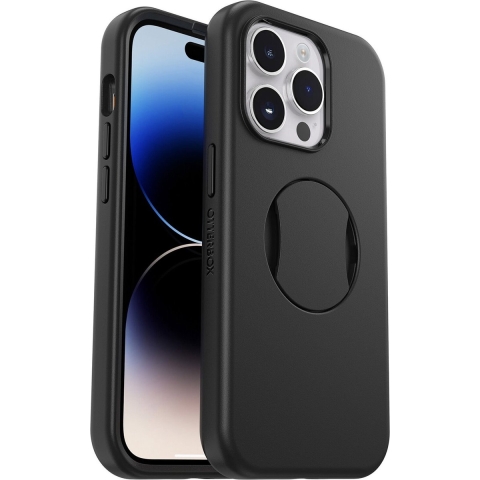 Otterbox OtterGrip Symmetry Backcover Apple iPhone 15 Pro Zwart MagSafe compatible, Geïntegreerde handgreep voor mobiele telefoon