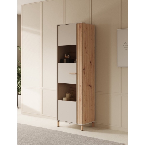 Meubella Vitrinekast Bahia - Beige - 60 cm