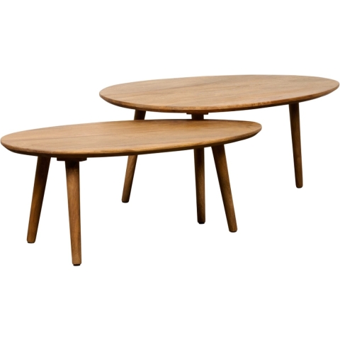 Salontafel (set Van 2) Ales - Hout - Mango - Hout