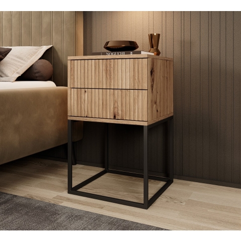 Meubella Nachtkastje Sylvester 7 - Eiken - 40 cm