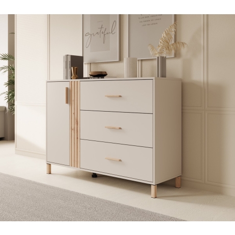 Meubella Dressoir Bahia - Beige - 125 cm