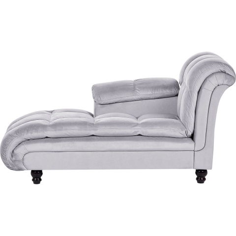 Beliani - LORMONT - Chaise longue - Grijs - Rechterzijde - Fluweel