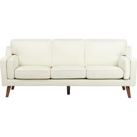 Beliani - LOKKA - Driezitsbank - Gebroken wit - Polyester
