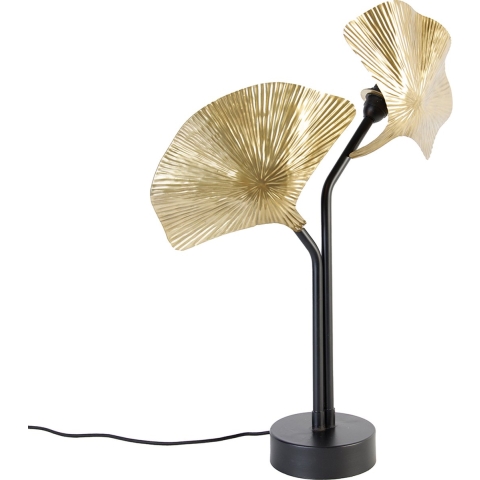 QAZQA Oosterse tafellamp messing met zwart 2-lichts - Louka