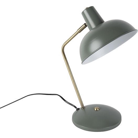 QAZQA Retro tafellamp groen met brons - Milou