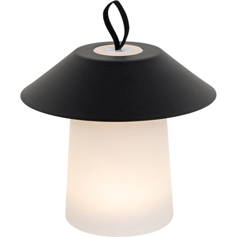 QAZQA Tafellamp mushroom zwart incl. LED oplaadbaar - Ivan