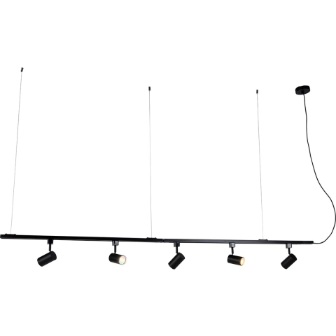 QAZQA Smart hang railsysteem zwart 1-fase incl. 5 Wifi GU10 - Iconic