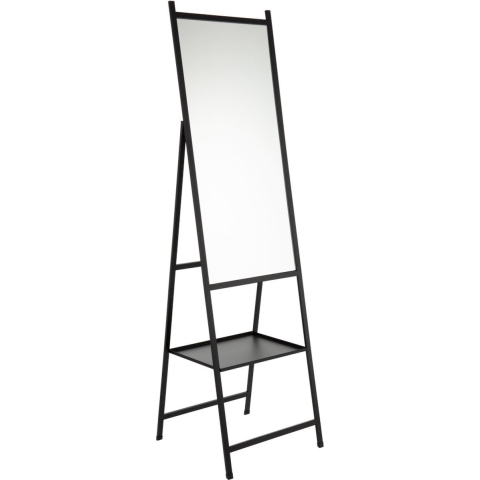 J-Line miroir Sur Pied Plateau - mioir|métal - noir - 161 x 45 cm