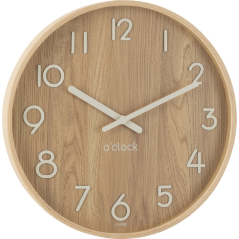 J-Line Wandklok Multiplex|Mdf Naturel Small