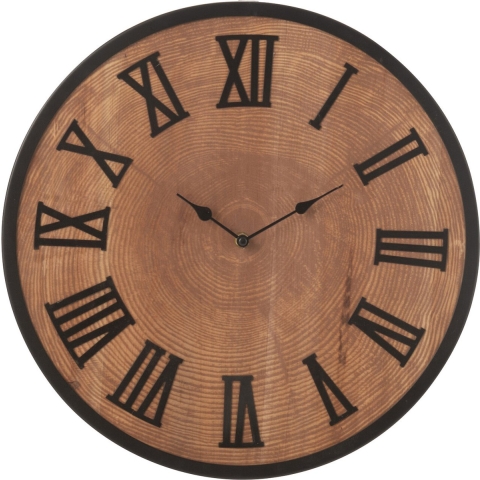 J-Line wandklok Nue - mdf|ijzer - naturel - small - Ø 40 cm