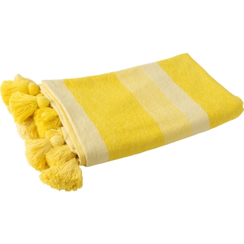 J-Line plaid Strepen + Kwastjes - katoen - geel