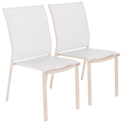 sweeek - Stapelbare tuinstoel van aluminium en textilene (Set van 2)