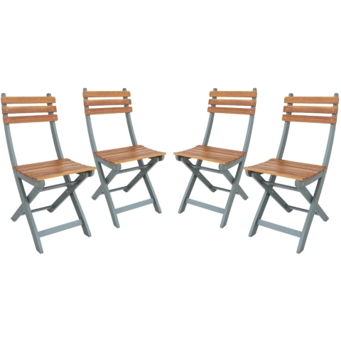 sweeek - Vouwbare acacia tuinstoel (Set van 4)