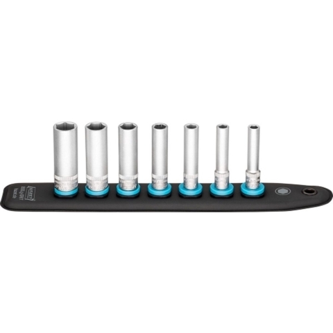 HAZET SmartRail met 7 steekplaatsen 850LG-SR/7 · 1/4 inch (6,3 mm) vierkant hol · Buiten-zeskant-tractieprofiel · 7-delig · 5,5 · 6 · 7 · 8 · 10 · 12