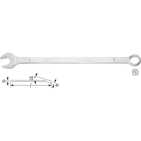 HAZET Ring-steeksleutel · extra lang · slanke uitvoering 600LG-41 · Buitentwaalfkant tractieprofiel · SW 41 mm