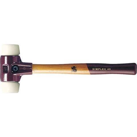 Halder Kunststofhamer | lengte 300 mm hoofd-d. 30 mm | hard hout | nylon wit | 1 stuk - 3008.030 3008.030