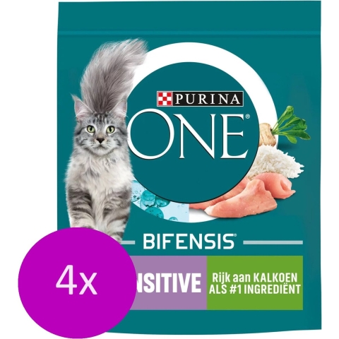 4x Purina ONE Sensitive Kalkoen 800 gr
