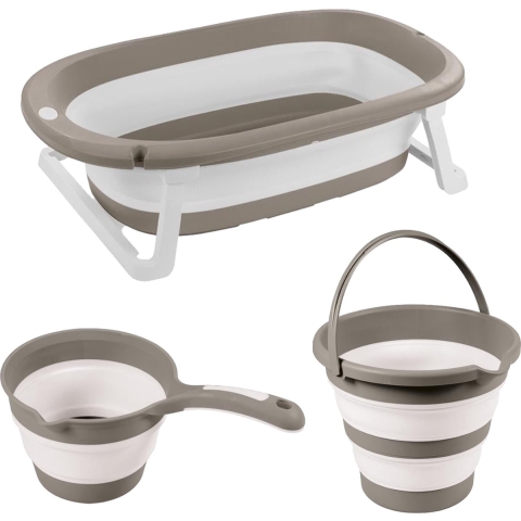 Bath Set Dolu 3-in-1 Foldable Stone Grey