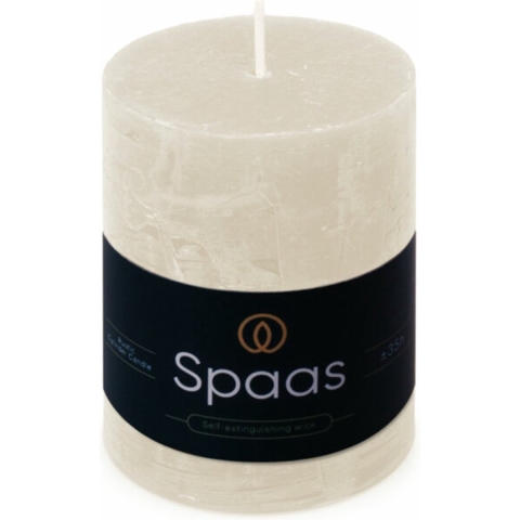 8x SPAAS Rustieke Pillarkaars± 35 branduren Wit