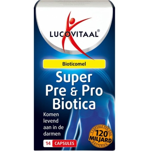 2+2 gratis: Lucovitaal Super Pre&Probiotica 120 Miljard Bacteriën 14 capsules