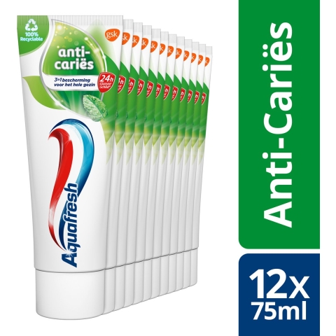 12x Aquafresh Tandpasta Anti-Caries 75 ml