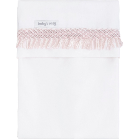 Wieglaken Baby's Only Happiness Gebreide Bies Oud Roze/Ecru 80x100