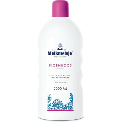 4x Melkmeisje Bad en Douche Crème Pioenroos 2000 ml
