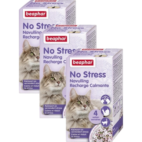 3x Beaphar No Stress Kat Navulling 30 ml